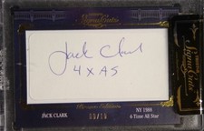 Jack Clark Auto Inscrbed 4xAS # 9/10 Tristar Signa Cuts Bronx Edition Signature