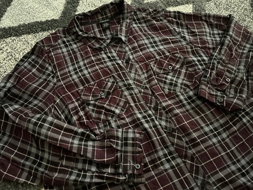 Torrid Shirt Women’s 2 Purple Long Sleeve Plaid Button Front Lace - Picture 4 of 5