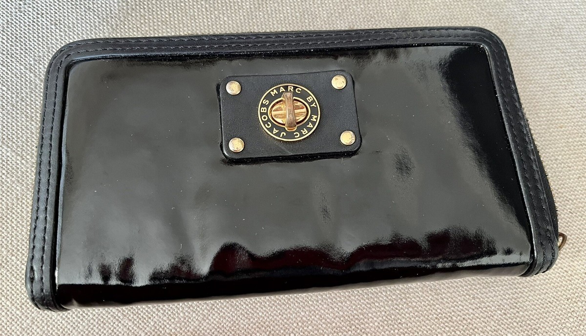 Marc By Marc Jacobs Black Signature Patent Leather Saffiano