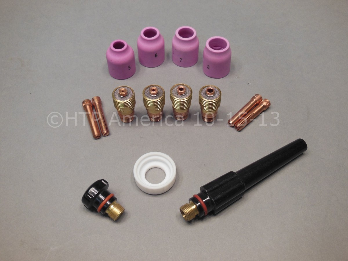 Stubby Tig Welding Gas Lens Kit for 17, 18, 26 Series Torches Made