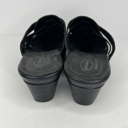 Dr Scholl's Brenna Double Air Pillow Mules Womens Size 8 Black Leather Clogs - Picture 4 of 9