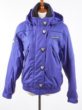 Vintage Womens Descente Ski Parka 8, Intense Indigo Purple Coat Zipper & Snaps