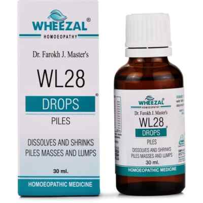 Wheezal WL-28 Piles Drops (30ml) Homeopathic Drop Free Shipping World Wide