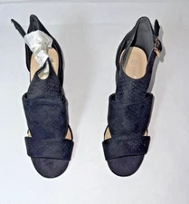 Women's Top Moda Sandal , Black  Ankle Strap, 2.5” Heel Perforated Size 8 NEW