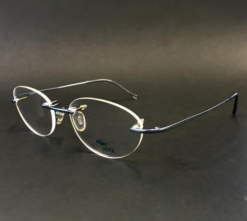 Lacoste Eyeglasses Frames 8024 F1219 Metal Blue Rimless Oval 52-15-135 - Picture 5 of 12