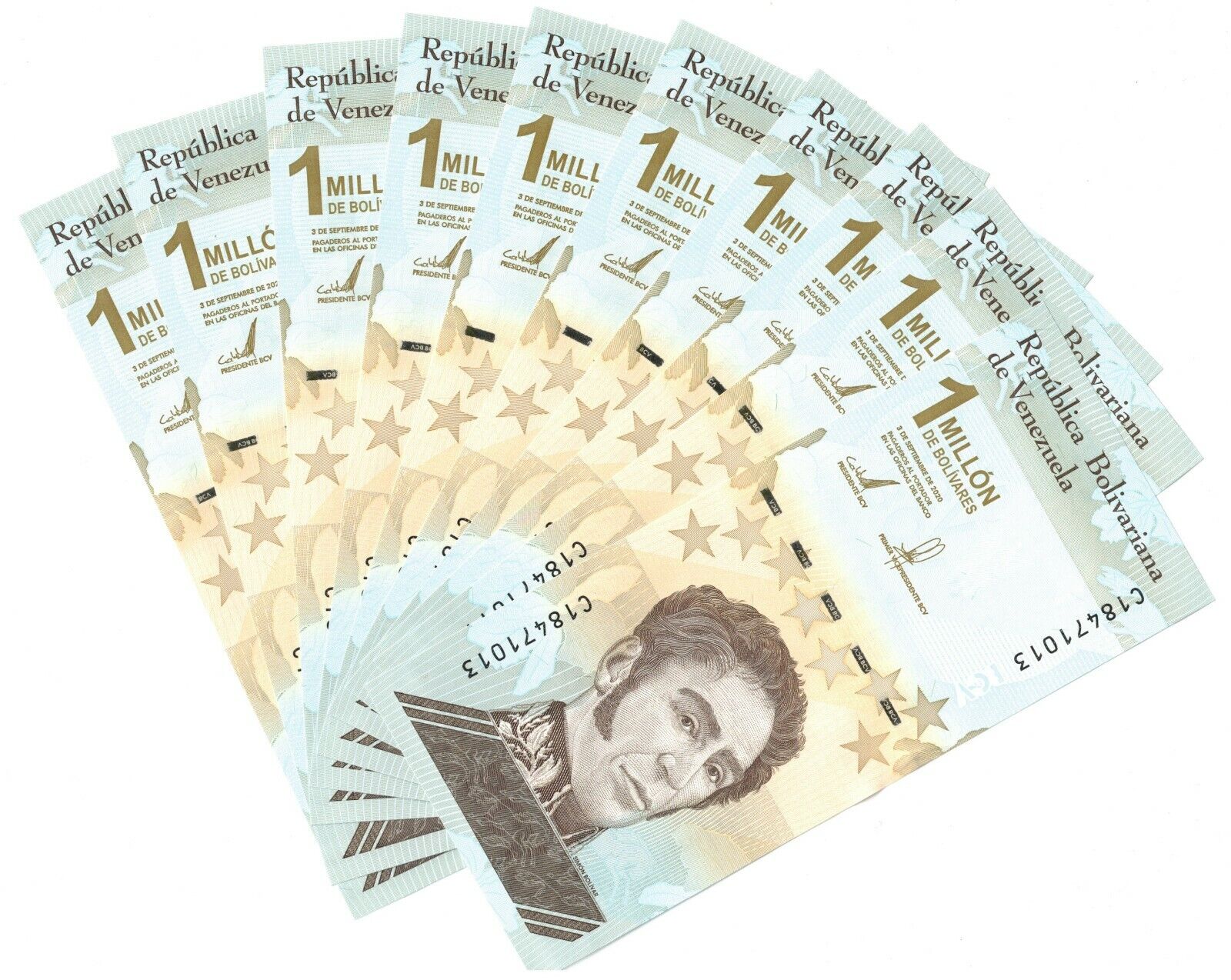 2021 (2020) Venezuela Banknote 1 Million Pnew Bolivar UNC p114b