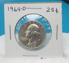 1964-D Washington QUARTER 25 Cent COIN 90% Silver Mint State 65 +