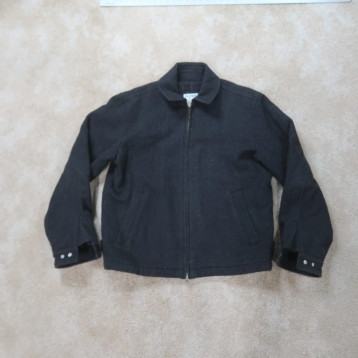 00s OLD NAVY Wool Jacket charcoal Mサイズ OLD NAVY Wool Blend Jacket Coat Peacoat Mens Size M Dark gray