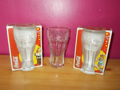 COCA COLA  3 small glasses 14.5 cm 0.3l 2 in box