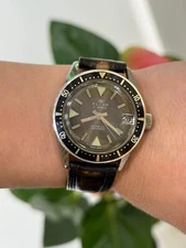 Vintage Diver Watch Automatic Cal.4007 N 21 Jewels Elcar  Mens 37mm Swiss Made