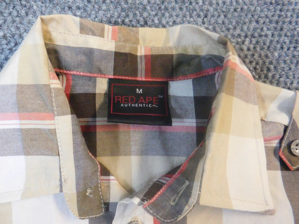 Red Ape MEns Shirt Medium Button Down - Image 4 of 4