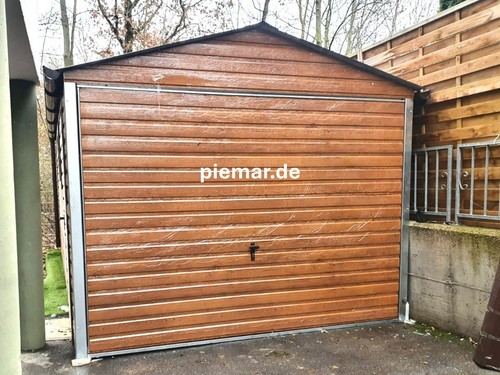 Blechgarage Lager 3x5x2,55m Schwingtor Holzoptik Fertiggarage Garager | 28608 - Bild 2 von 4