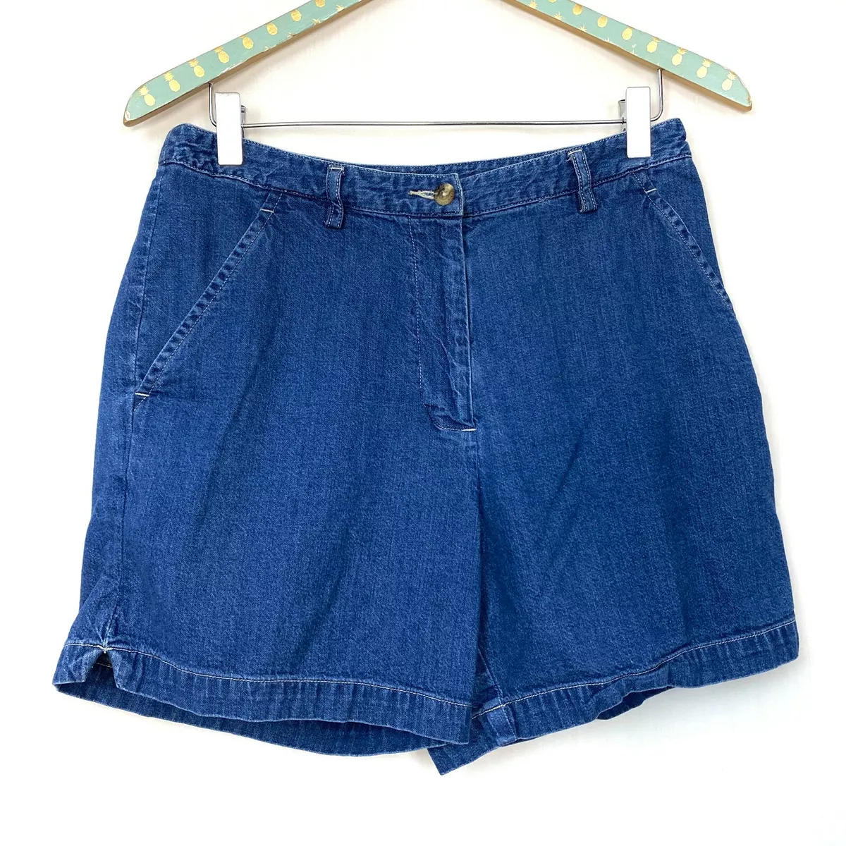 Vintage 90s Old School Brand High Waist Denim Shorts 8 Womens Blue