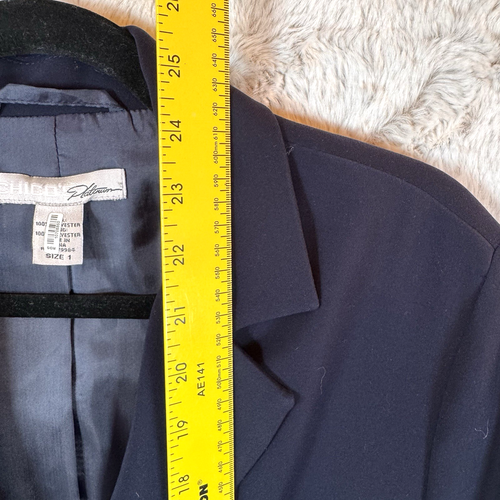 Chicos Platinum Blazer Jacket Wellesly Navy Women's Size 1 Medium Lined Career - Picture 6 of 8