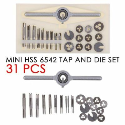 Steel 31pcs Mini HSS Tap and Die metric 1mm-2.5mm Watchmaker Model Tools Kit