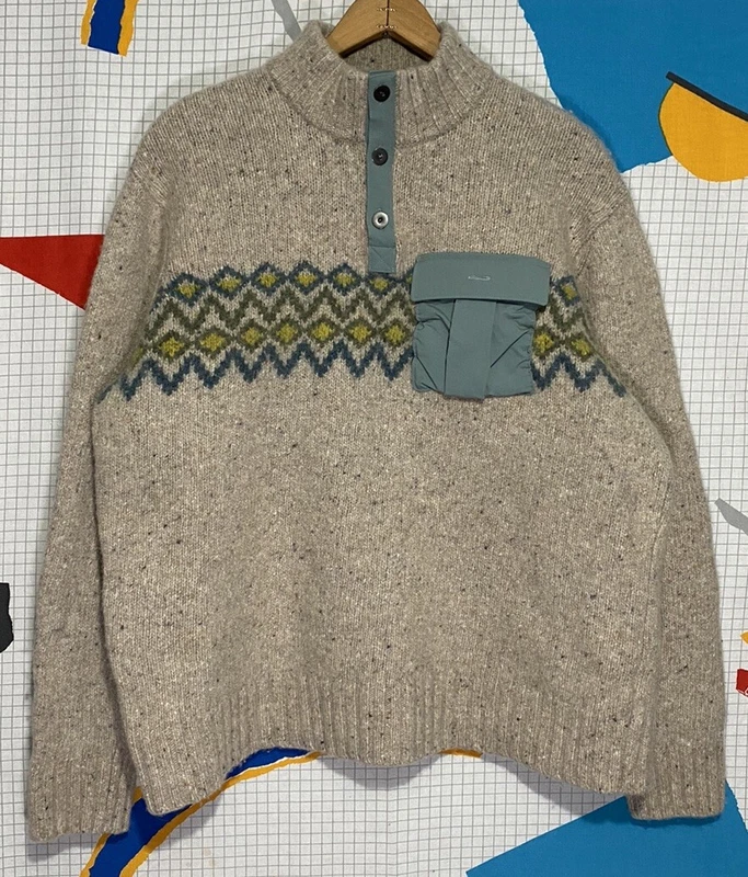 smartwool merino henley aztec wool alpaca geometric southwestern sweater