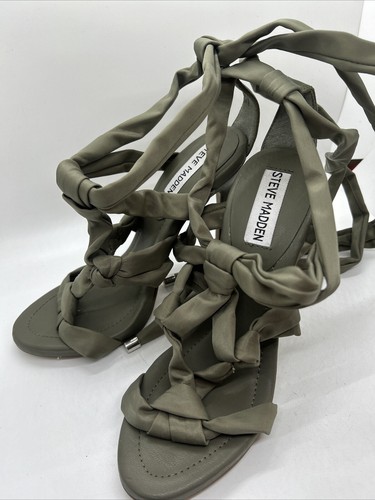Steve Madden Heels Fabiana Green Straps Sandals Mauve Size 7.5