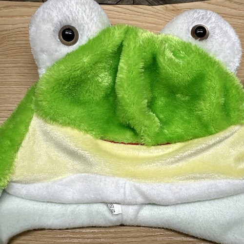 Frog Plush Animal Winter Hat with Frog Ends Earflap Cap with Crocheted Beanie - Picture 2 of 11