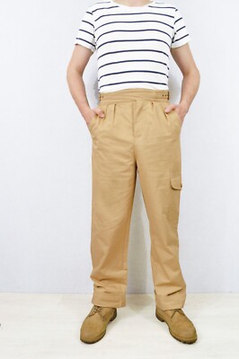 Gurkha Pants British Military 1950s Army Trousers - Belted