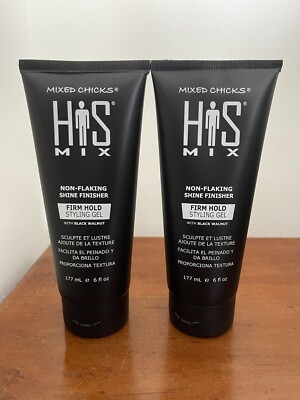 2 x -Mixed Chicks HIS MIX Shine Finisher Firm Hold Hair Styling Gel for Men 6 oz