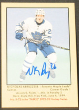 Nicholas Abruzzese 2022-23 Upper Deck Parkhurst Rookie Retro Mini Autograph #R72