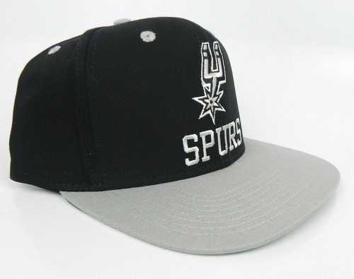 SAN ANTONIO SPURS NBA VINTAGE FLAT BILL 2-TONE ADIDAS SNAPBACK RETRO CAP HAT NEW - Picture 3 of 5