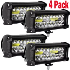 4x7Inch 24000LM LED Work Light Bar Fog Offroad Driving UTV Truck Spot Flood Pods