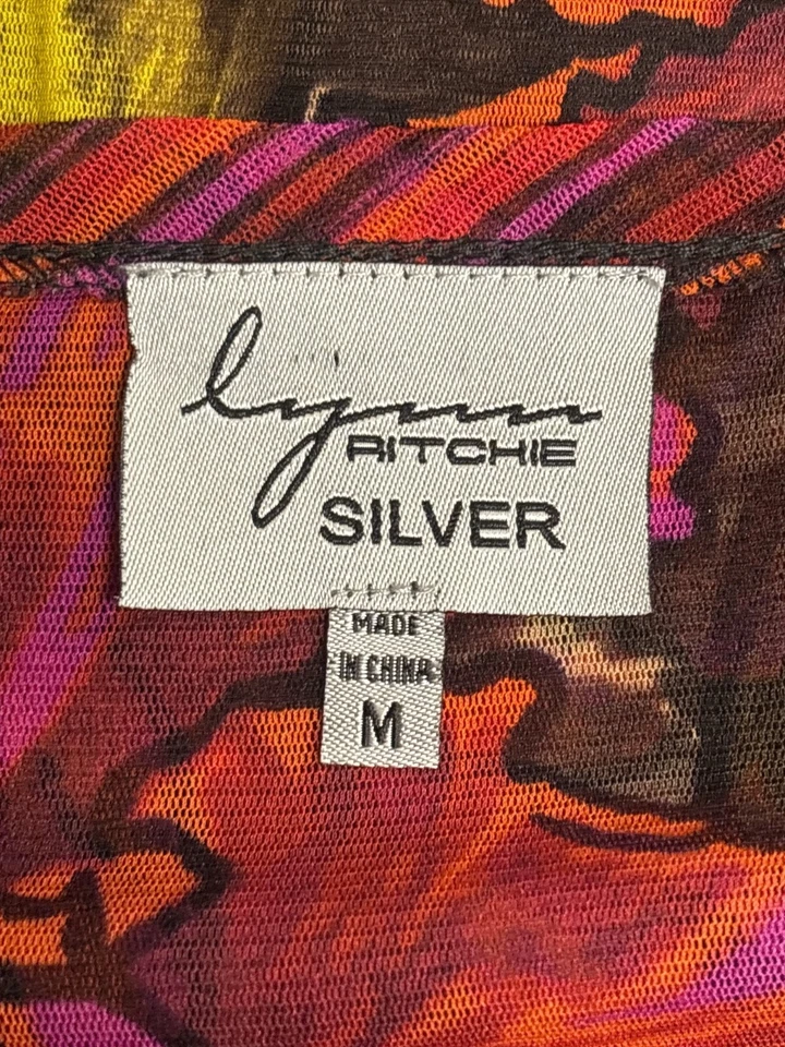 Топ Lynn Ritchie Silver Fairy с цветочным рисунком прозрачный с длинным рукавом средний нейлон - Изображение 3 из 4