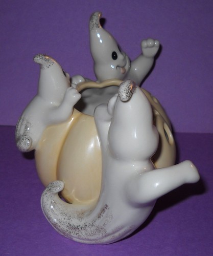 Lenox HALLOWEEN Three Little Ghosts With Jack-O-Lantern Votive Tea Light - Picture 5 of 6