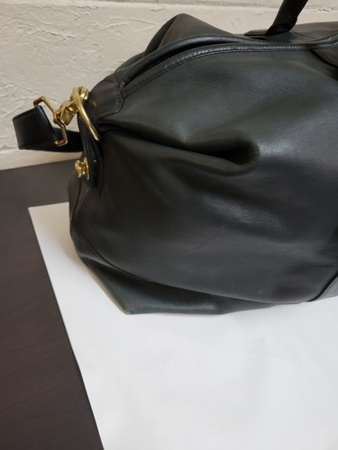 Coach Black Leather Weekender Duffel Travel Luggage - Picture 4 of 23