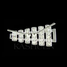 Xylophone made with Swarovski Crystal Bell Kit Set Marimba percussion Pin Brooch