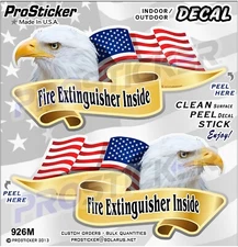  ProSticker 926M (One Pair) Fire Extinguisher Inside Decals Stickers 