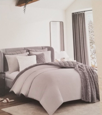 2 pc Koolaburra By UGG Grey Twin / Twin XL Comforter & Sham Set NIP