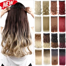 Straight Wavy Curly Clip In Synthetic Hair Extension Ponytail Claw Real As Human