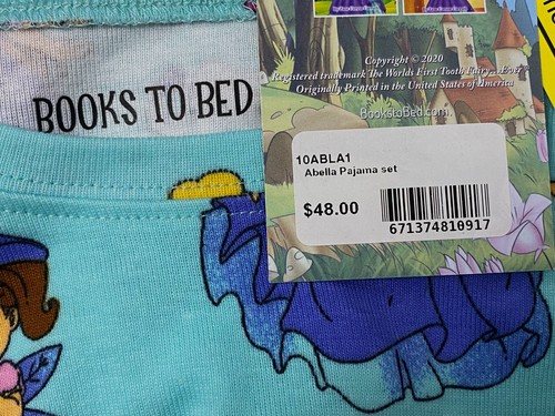 Books to Bed Kid's Girl's Blue Abella 2-PC Pajama Set Sleepwear Size 7 - Picture 3 of 3