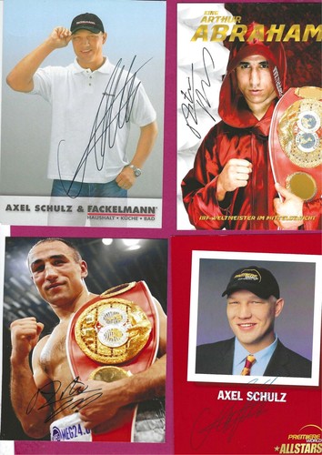 8 originale Signaturen BOXEN Schulz - Abraham - Sturm - Kentikian Weltmeister