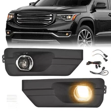 For GMC Acadia 2013-2016 Front Bumper Lamps Pair Fog Lights w/Wiring Switch Kits