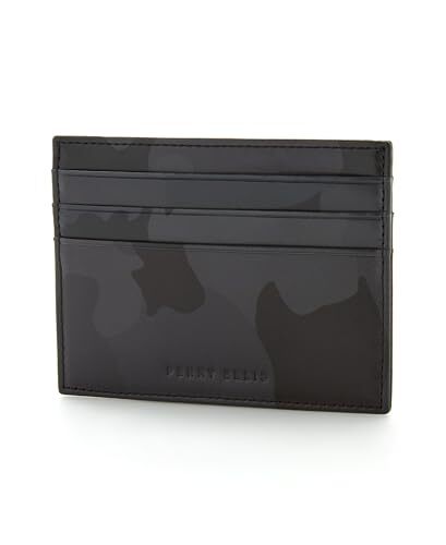 PERRY ELLIS Camo Six-Slot Card Case, 1 Size Black Gray - Picture 1 of 1