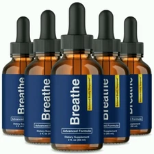 Breathe Drops for Lung Cleanse & Detox, Respiratory Support Droppers - 5 Pack