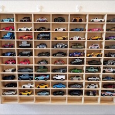 FOR Hot Wheels Diecast Car Matchbox 1/64 Display Wooden Unit Shelf Toy Storage