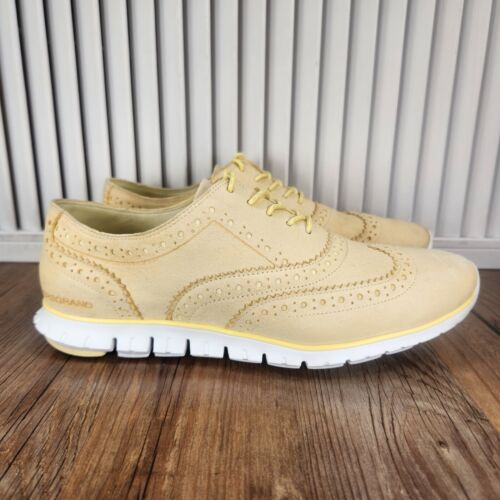 Cole Haan ZeroGrand Wing Tip Oxford Closed Hole II Women 8 B Yellow Shoes W23328