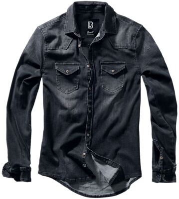 Brandit Jeanshemd Herren Riley Denimshirt schwarz Basics