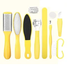10-In-1 Stainless Steel Foot File Kit Callus Remover Tools Pedicure Kit