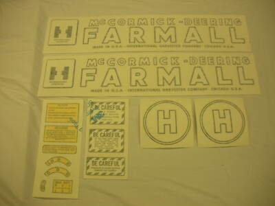 IHC McCormick Deering Farmall H Late Tractor Decal Set VINYL Cut 