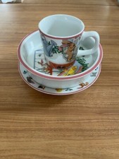 TIFFANY  Co PLAYGROUND BABY CHILD SETBOWL,PLATE  MUG 1992 Porcelain made Japan