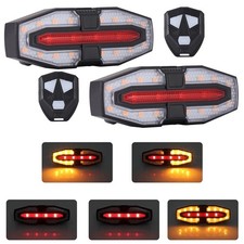 2Pack Bike Tail Light w/ Turn Signals Wireless Remote Control Bicycle Rear Light