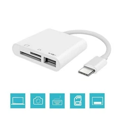 3-Port USB Type C to Card Reader Adapter SD Card Reader For MacBook Pro Laptop w