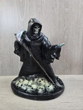 Vintage 1996 Paper Magic Group Plastic Blow Mold Grim Reaper Skeleton 9"