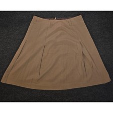 Vtg Herman Geist Women's Tan Khaki A-Line Skirt Career Professional Size 14