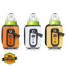 Portable Baby Bottle Warmer 5 Temp USB-C Orange Travel